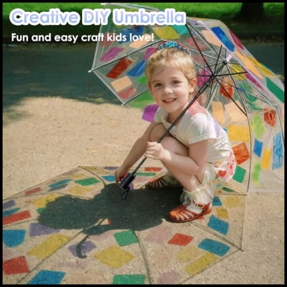 Automatic Folding Clear Umbrella Elegant Windproo… - image 2